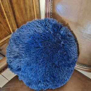 Blue Round Accent Pillow